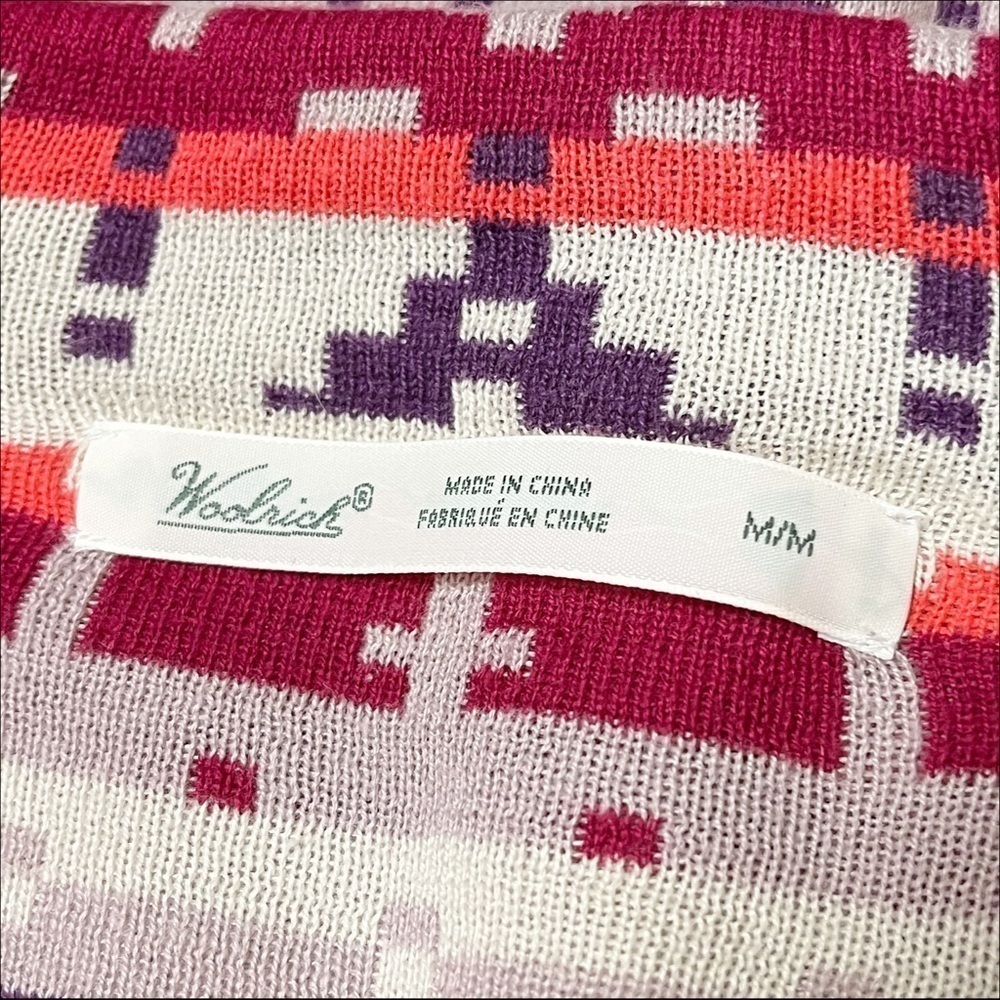 Woolrich Southwestern cardigan sweater single button collar geometric Aztec - Picture 5 of 9